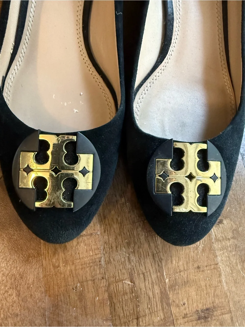 Tory Burch Luna Suede Wedge Pumps 9